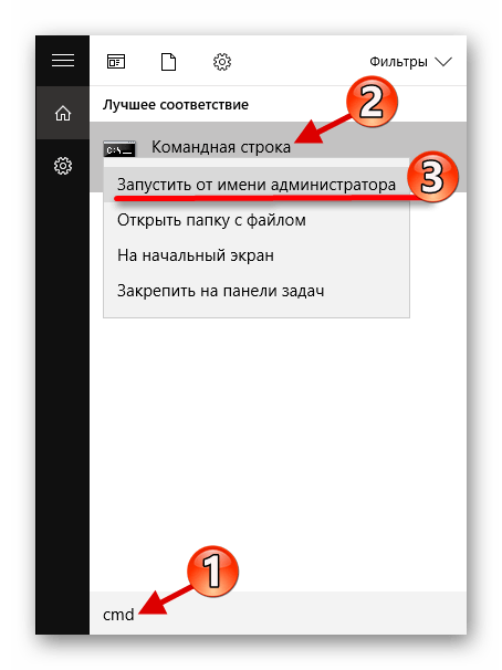 Поиск и запуск командной строки от имени администратора в Виндовс 10