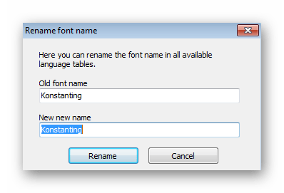 Переименование шрифта для решения ошибки Не является правильным шрифтом в Windows 7