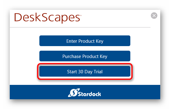 Начало использования пробной версии DeskScapes