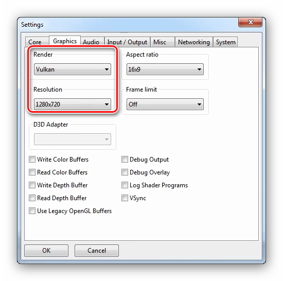 Настройки графики эмулятора PS3 для Windows 7