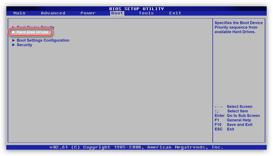 Переход к настройке порядка отображения жестких дисков в БИОС материнской платы