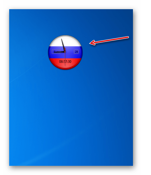 отображение гаджета на Рабочем столе в Windows 7