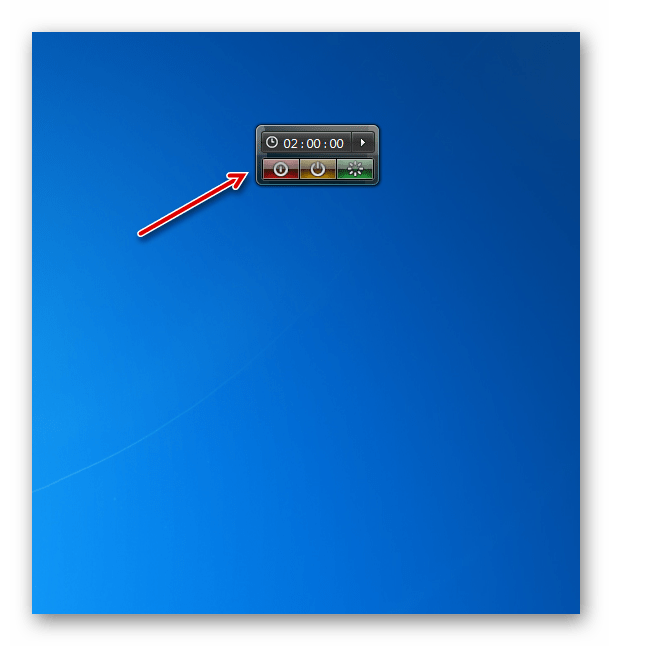 Интерфейс гаджета System Shutdown на Рабочем столе в Windows 7