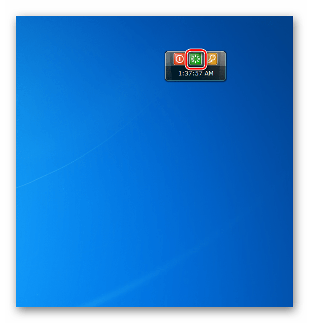 Перезагрузка компьютера в интерфейсе гаджете Shutdown в Windows 7