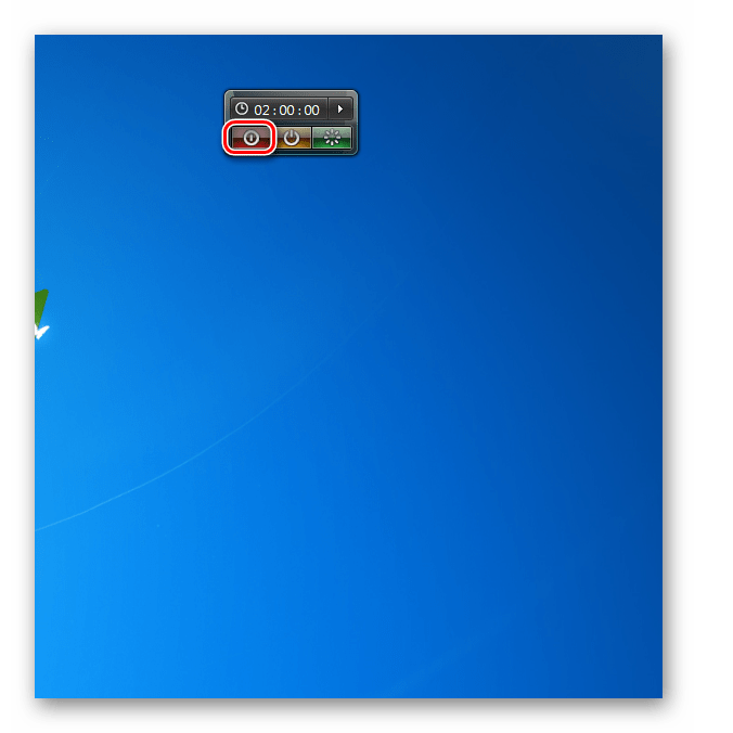 Выключение компьютера в гаджете System Shutdown в Windows 7