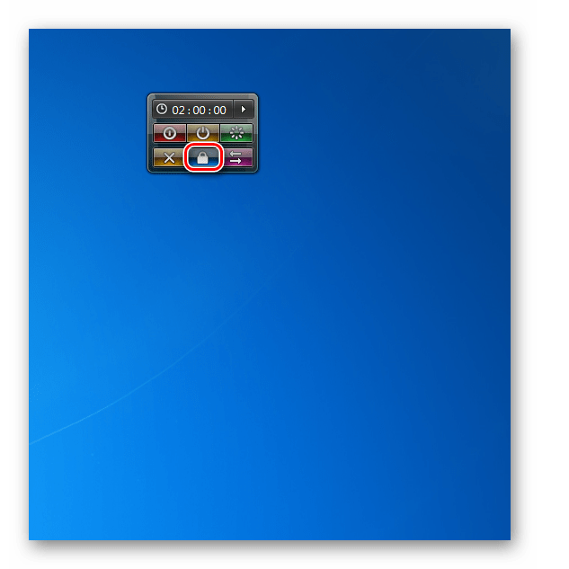 Блокировка компьютера в гаджете System Shutdown в Windows 7