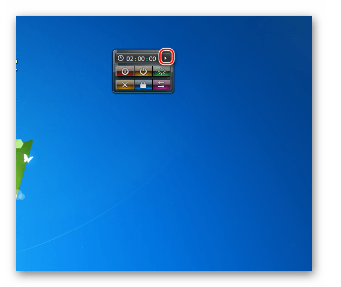 Запуск таймера отключения компьютера в гаджете System Shutdown в Windows 7