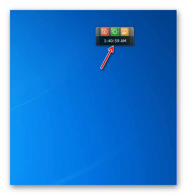 Часы в гаджете Shutdown в Windows 7