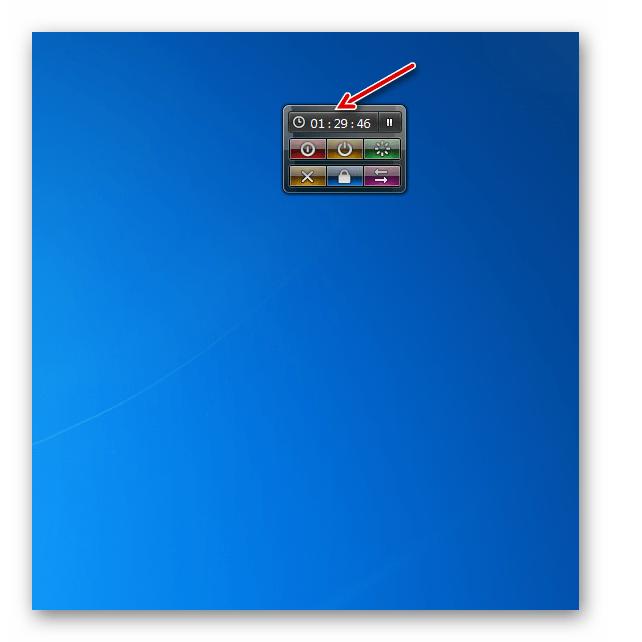 Обратный отсчет запущен в гаджете System Shutdown в Windows 7