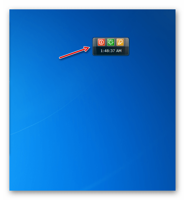 Интерфейс гаджета Shutdown на рабочем столе в Windows 7