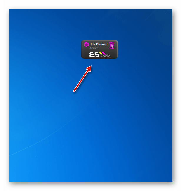 Интерфейс гаджета ES-Radio на Рабочем столе в Windows 7