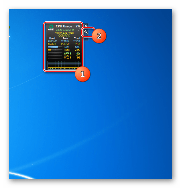 Переход в окошко настроек гаджета All CPU Meter в Windows 7