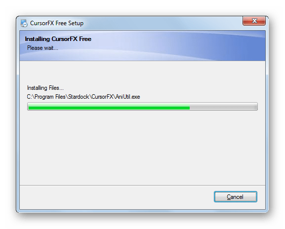 Инсталляция приложения CursorFX в Windows 7