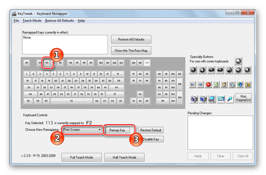 Переназначение клавиши в KeyTweak