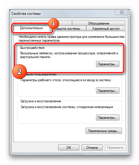 Окно Свойства системы в Windows 7