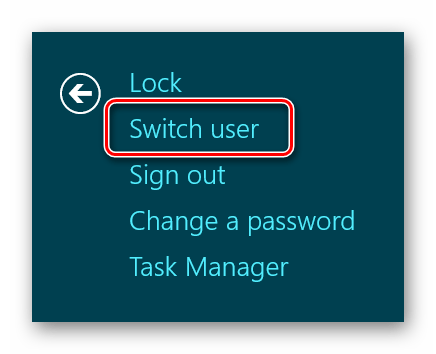 Windows 8 Сменить пользователя