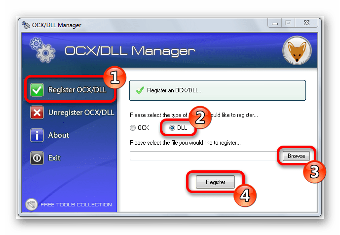 Регистрация библиотек в программе OCX-DLL Manager