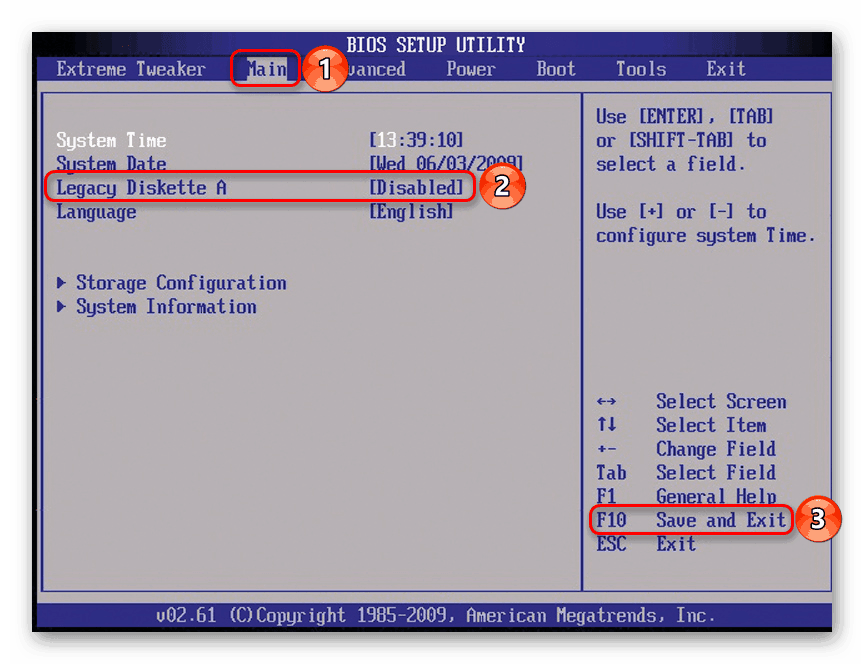 Отключение Floppy на AMI BIOS