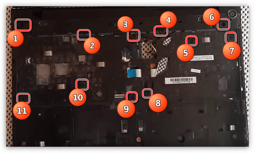 Откручивание крепежных винтов лицевой панели ноутбука Samsung NP355E5X-S01RU