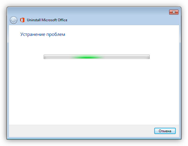 Диагностика установки в программе Uninstall Microsoft Office