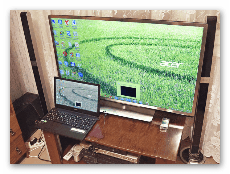 Пример успешного подключения ноутбука к ТВ