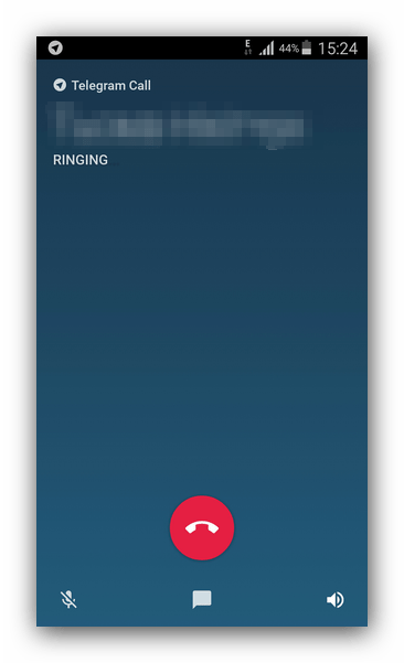Процесс звонка в Telegram на смартфоне