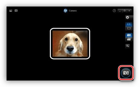 Создание фотографии с помощью стандартной программы HP Camera