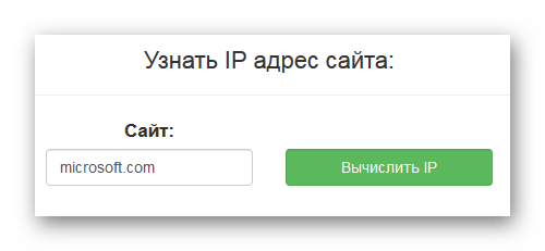 Поле формы для доменного имени искомого компьютера на Айпи-Калькулятор