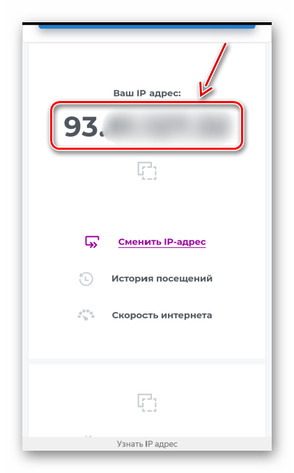 Отображение внешнего ip адреса с помощью сервиса 2ip.ru