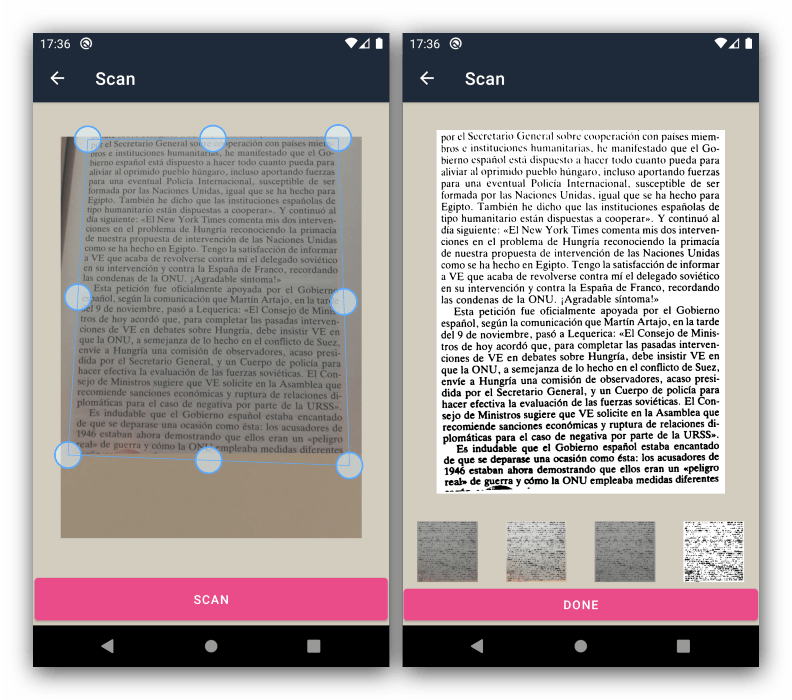 Подготовка скана к использованию в программе для сканирования документов на Android CamScanner