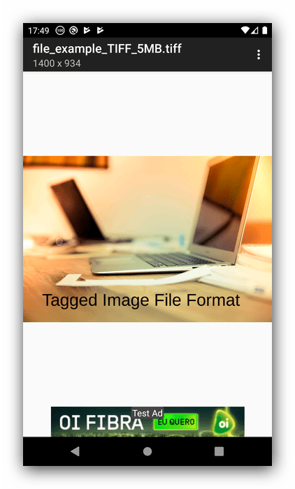 Просмотр файла в Multi-TIFF Viewer Free для открытия TIFF на Android