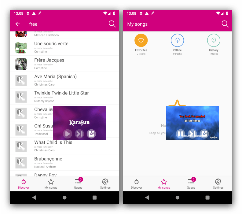 Разница между платными и бесплатными треками в приложении для караоке на Андроид KaraFun