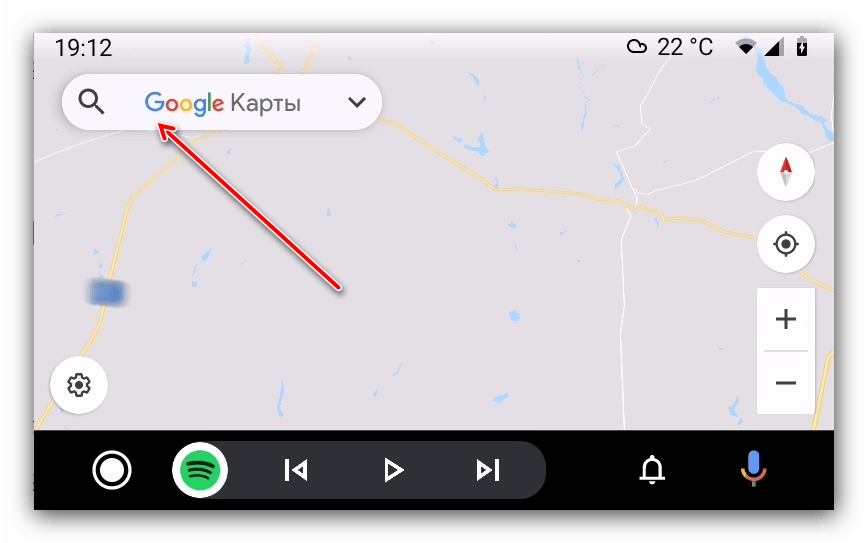 Поиск в картах на головном устройстве машины для прокладки маршрута через Android Auto
