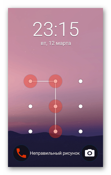 Процесс ввода графического пароля на Android