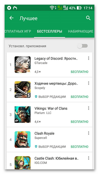 Бестселлеры Play Market