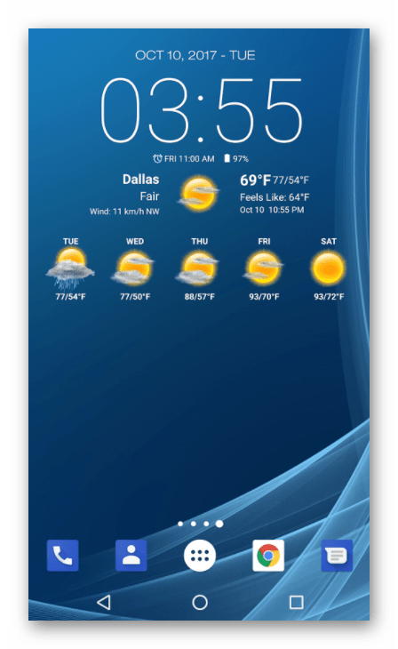 Виджет погоды и часов для Android