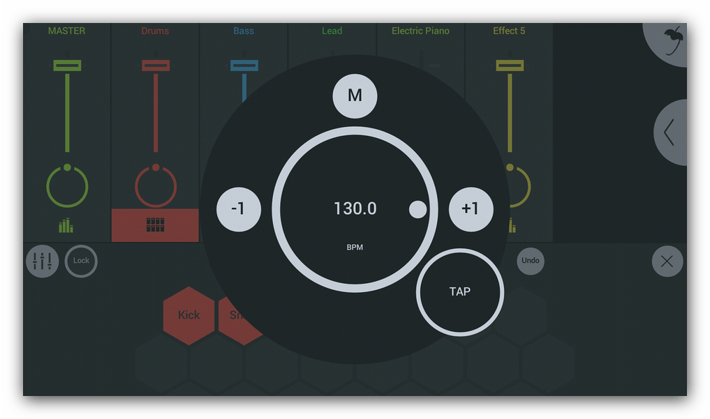 Настройки скорости композиции FL Studio Mobile