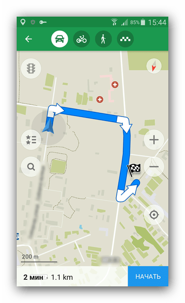 Составить маршрут Maps.Me