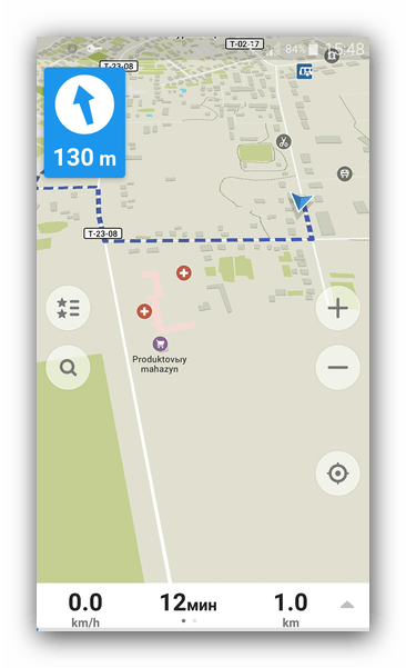 Путь по маршруту Maps.Me