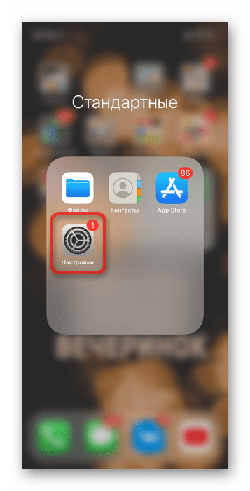 Переход в настройки iPhone