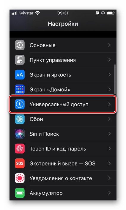 Параметры Универсального доступа для голосового ассистента Siri в настройках iOS на iPhone