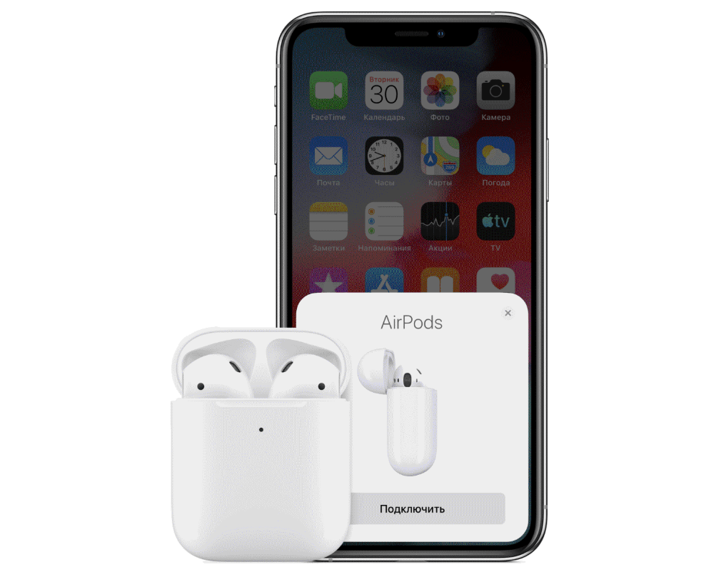 Первое подключение AirPods к iPhone