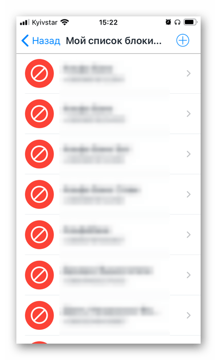 Просмотр записей в своем списке блокировки в приложении Truecaller для iPhone