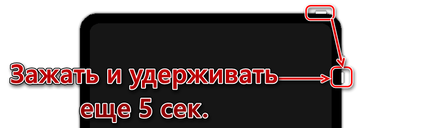 Удержание кнопки питания и уменьшения громкости на iPad Pro