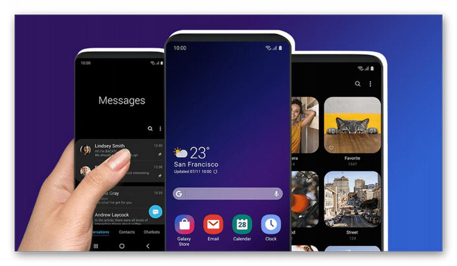Интерфейс One UI на Samsung