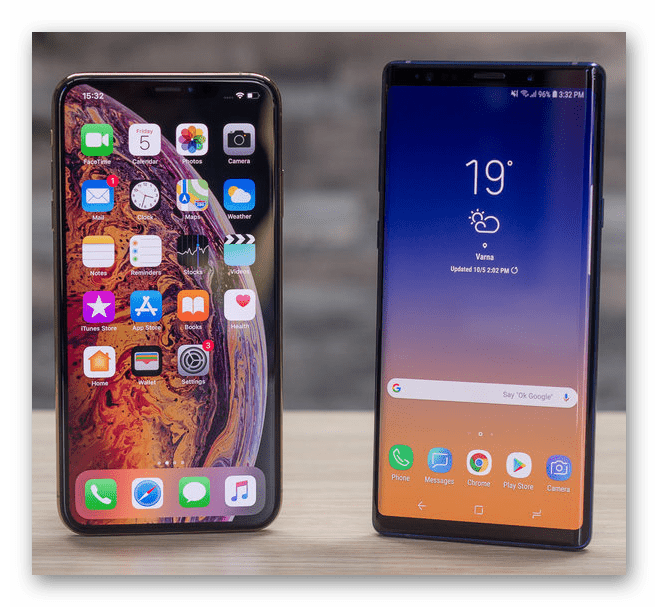 Внешний вид iPhone XS и Samsung Galaxy S9