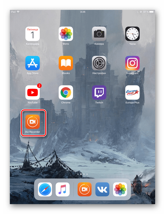 Скачанное приложение DU Recorder для сохранения видео из Instagram на iPhone