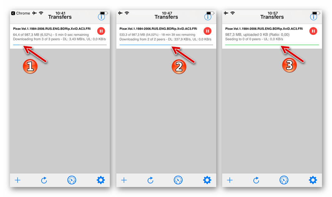 iPhone или iPad - процесс скачивания видео с торрент-трекера в iTransmission