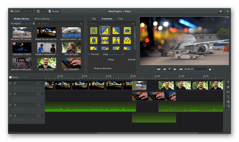 Использование программы Pitivi для редактирования видео в Linux
