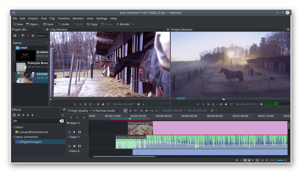 Использование программы Kdenlive для редактирования видео в Linux